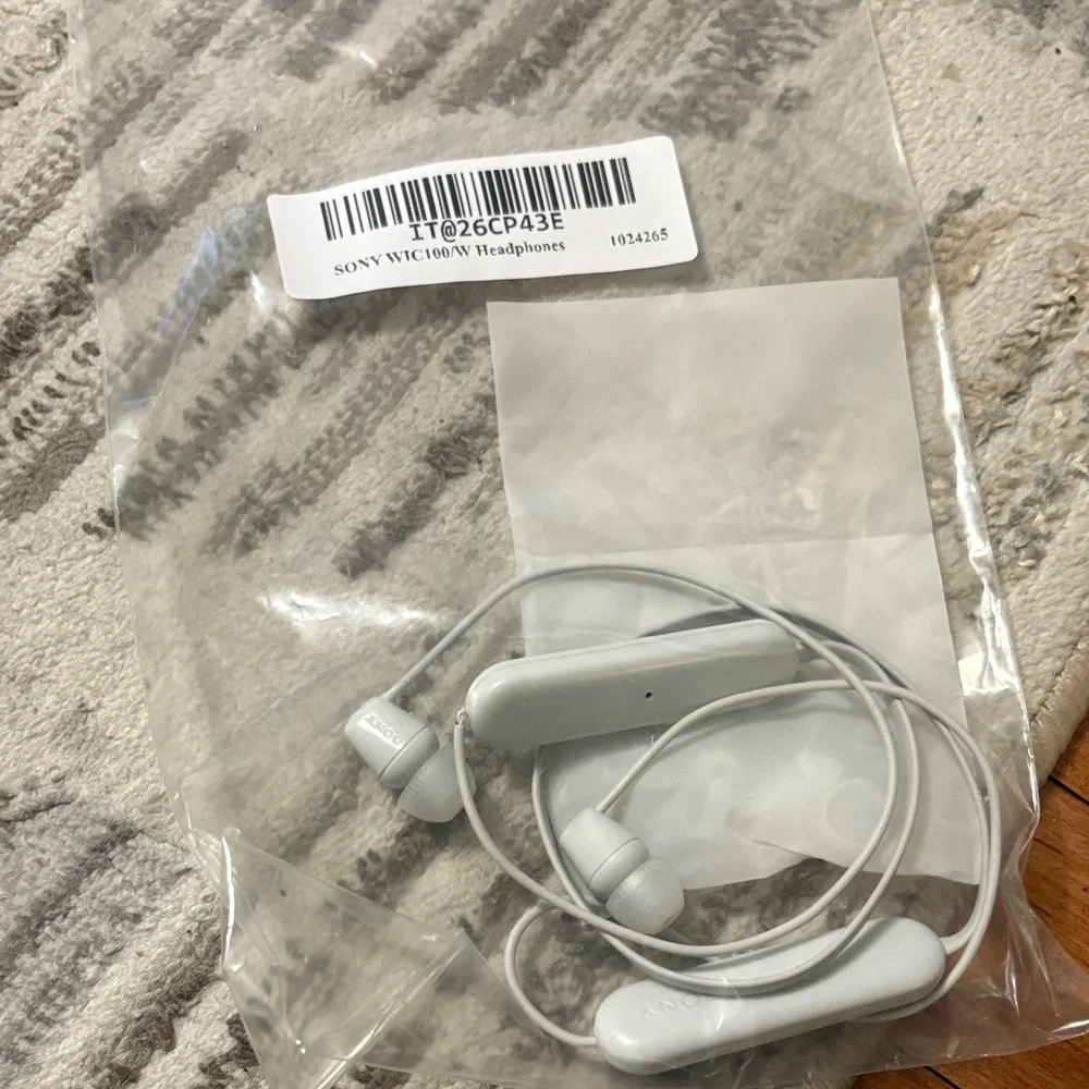 Sony White Wireless Neckband Earbuds